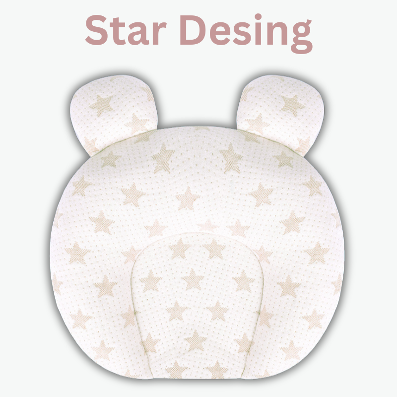 Anti-Flat Head Baby Pillow – Soft Cotton Latex Support for Newborns (0-1 Year)
