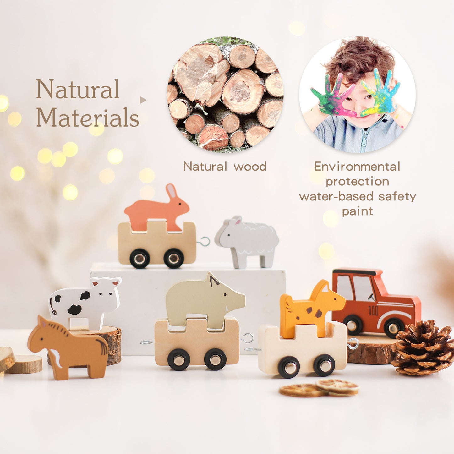 Early Education Baby Puzzle Toys - Building Blocks, Small Cars, Animal Farms, Multi-Functional Hands-On Brain Development Set