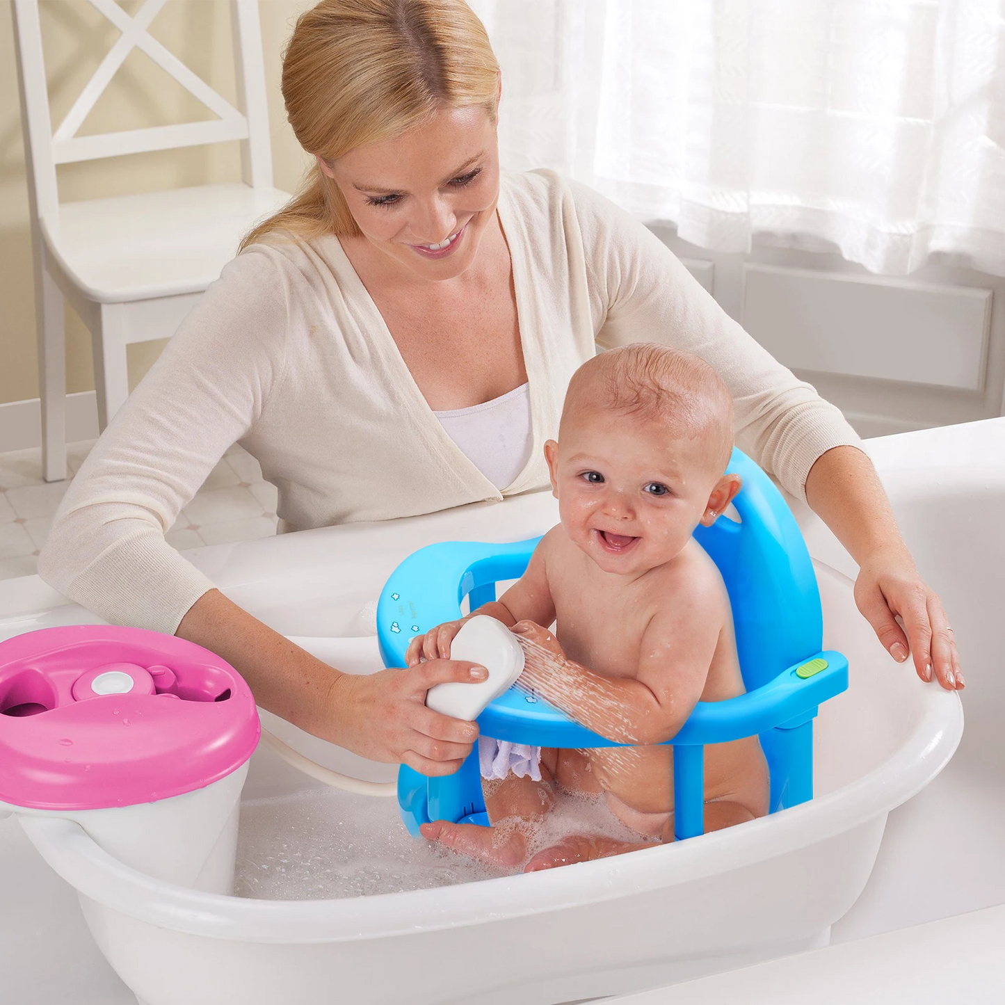 Newborn Baby Bath Stool with Suction Cups – Anti-Slip Fall Prevention Chair for Infants