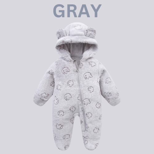 Baby Cartoon Hooded Jumpsuit - Cozy Crawling Suit for Infants