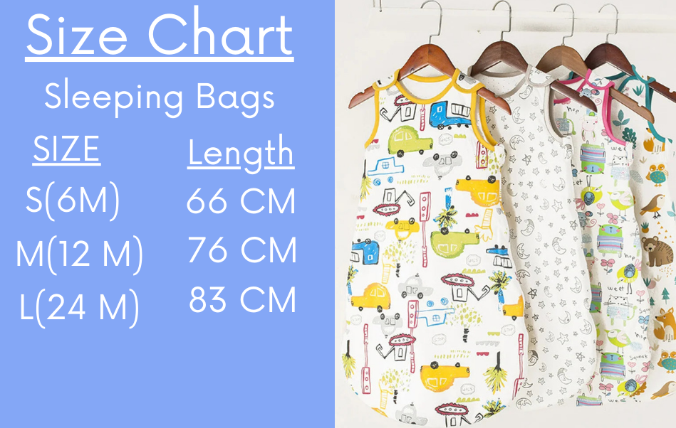 baby sleeping bag Size Chart 