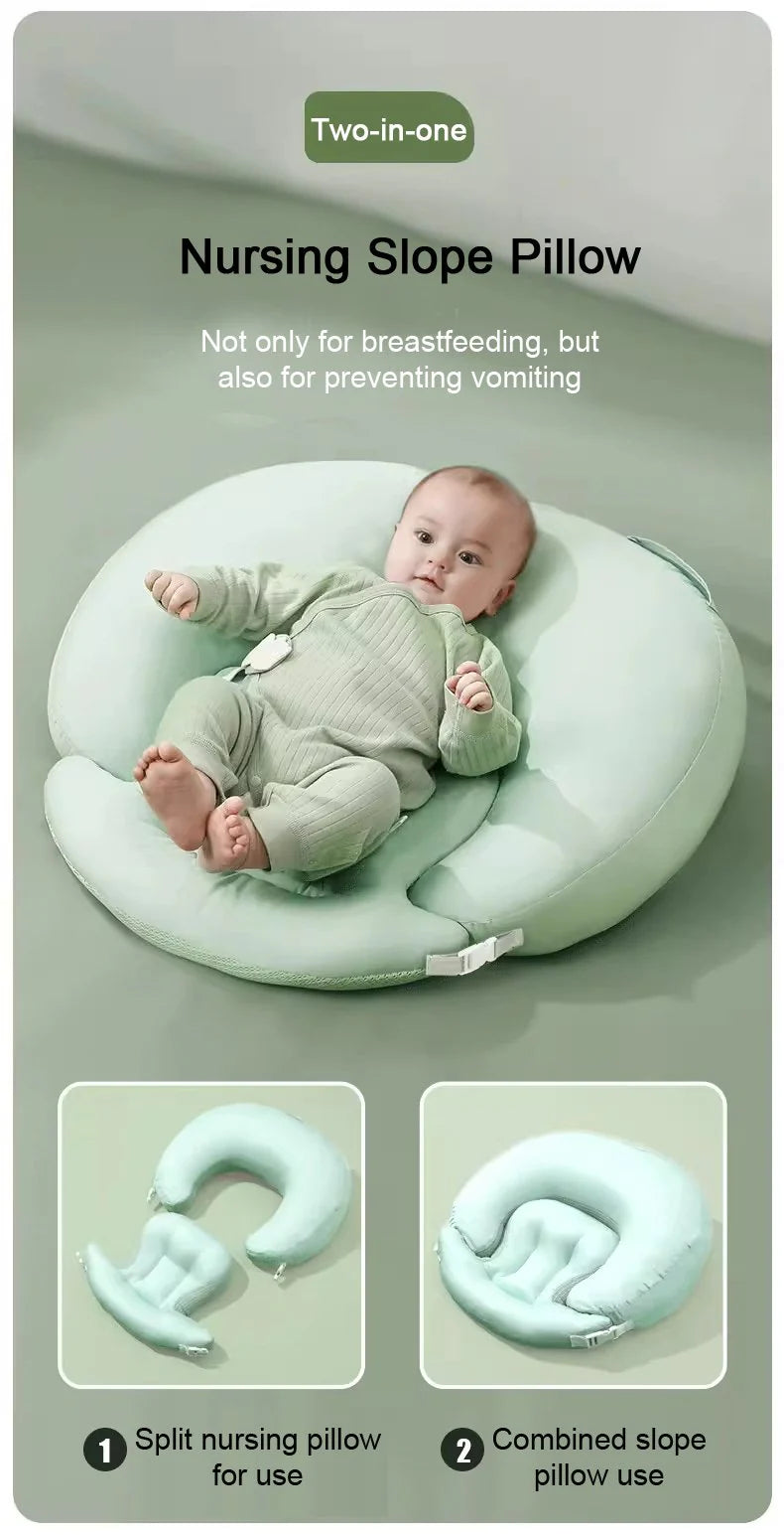 Ergonomic Baby Nursing Pillow – Angled Feeding Cushion with Anti-Reflux Support