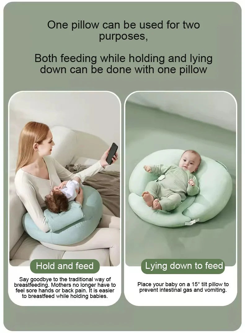 Ergonomic Baby Nursing Pillow – Angled Feeding Cushion with Anti-Reflux Support