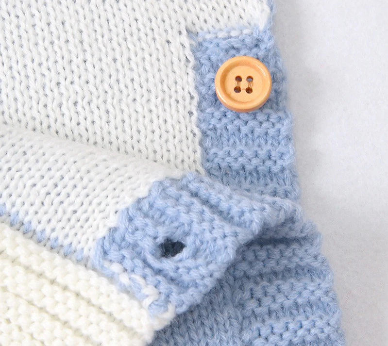 Solid Color Baby Knitted Rabbit Button Sleeping Bag - Wool Outdoor Stroller Baby Sleeping Bag